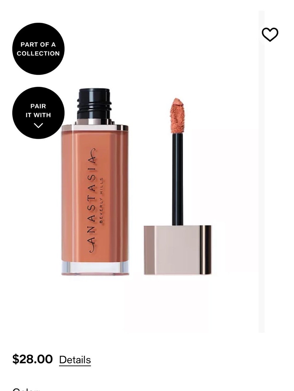 Anastasia Beverly Hills Lip Velvet Liquid Lipstick – Peach Amber – New in Box
